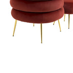 Wine Red Modern 29.1 Barrel Chair with Ottoman