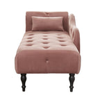 60.6 Velvet Upholstered Button Tufted Chaise Lounge Chair with Nailheads