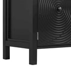 Sideboard with Curved Swirl Patterned Doors and Artistic Three-Door Design,Suitable for Living Rooms,Entrance and Study