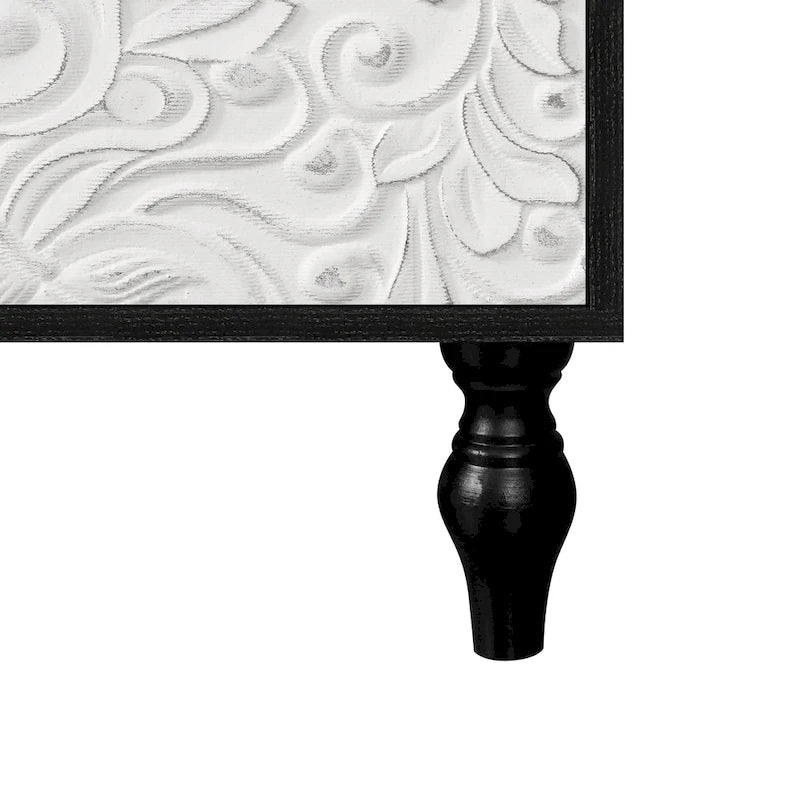 Carved Flower Door Large Storage Sideboard Cabinet with Shelves