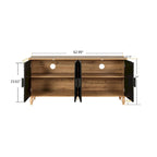 Carved Flower Door Large Storage Sideboard Cabinet with Shelves