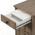 End Table Side Table with USB Ports and One Multifunctional Drawer with cup holders