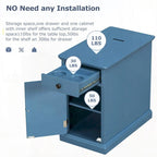 End Table Side Table with USB Ports and One Multifunctional Drawer with cup holders