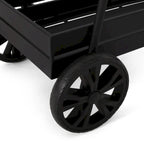 Modern Industrial Bar Cart with Iron Frame, Wheelbarrow-Inspired Design, Wine Bottle Holders and Mobile Rolling Wheels