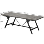 Farmhouse Dining Table for 8 People, 70.8-Inch Rectangular Wood Kitchen Table