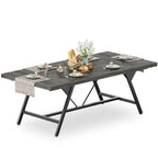 Farmhouse Dining Table for 8 People, 70.8-Inch Rectangular Wood Kitchen Table