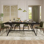 Farmhouse Dining Table for 8 People, 70.8-Inch Rectangular Wood Kitchen Table