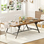 Farmhouse Dining Table for 8 People, 70.8-Inch Rectangular Wood Kitchen Table