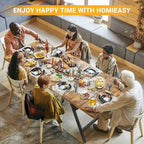 Farmhouse Dining Table for 8 People, 70.8-Inch Rectangular Wood Kitchen Table