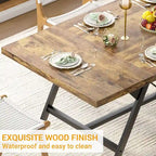 Farmhouse Dining Table for 8 People, 70.8-Inch Rectangular Wood Kitchen Table