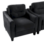Black Modern 32.2 Upholstered Accent Chair with Sturdy Hardwood Frame and Soft Cushion