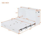 Wooden Loft Bed with Upholstered Storage Shelf and Desk