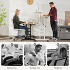 Mobile Stand up Desk Adjustable Computer Desk Tilting