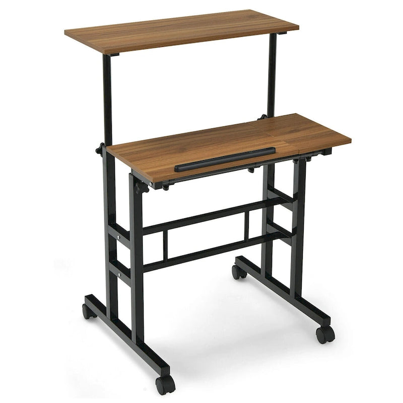 Mobile Stand up Desk Adjustable Computer Desk Tilting
