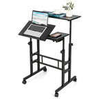Mobile Stand up Desk Adjustable Computer Desk Tilting