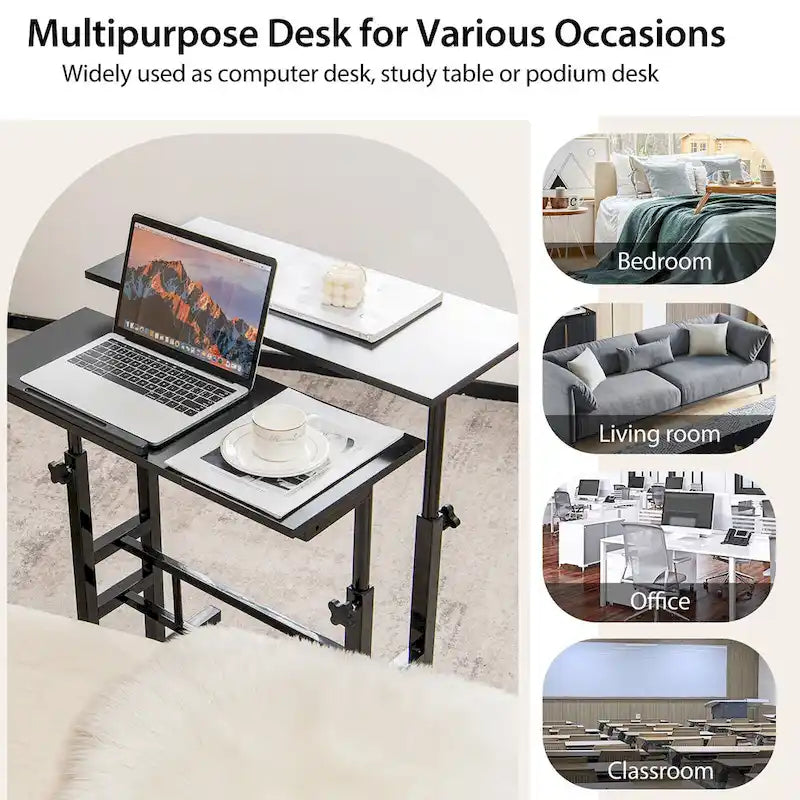 Mobile Stand up Desk Adjustable Computer Desk Tilting