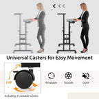 Mobile Stand up Desk Adjustable Computer Desk Tilting