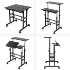Mobile Stand up Desk Adjustable Computer Desk Tilting