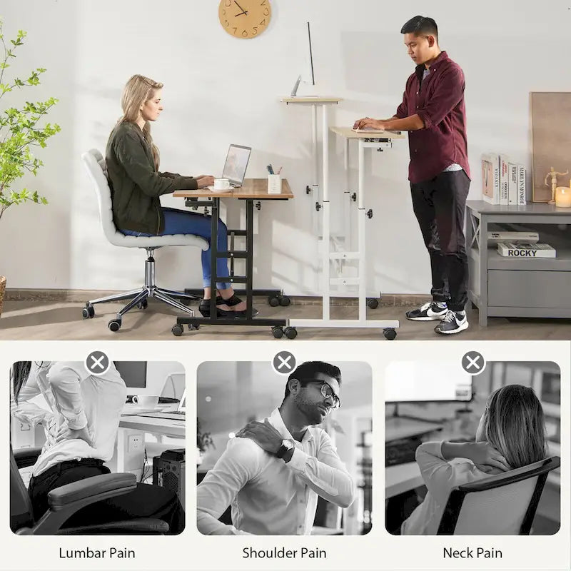 Mobile Stand up Desk Adjustable Computer Desk Tilting