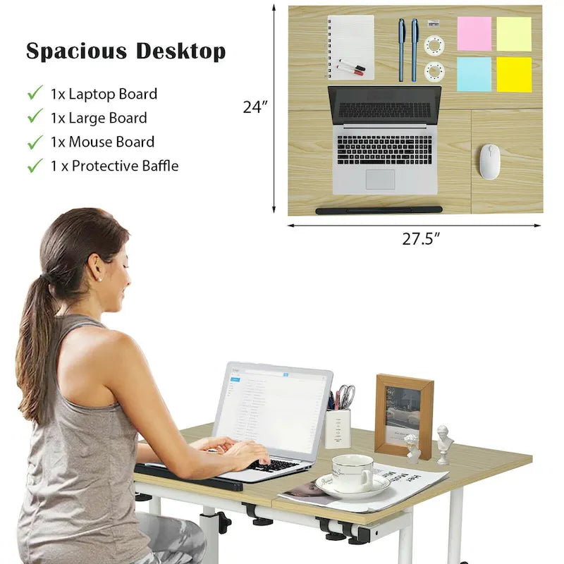 Mobile Stand up Desk Adjustable Computer Desk Tilting