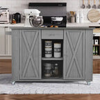 52.25 Outdoor Kitchen Island with Stainless Steel Top, Ample Storage Space, Towel and Spice Racks and a Bottle Opener
