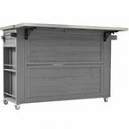 52.25 Outdoor Kitchen Island with Stainless Steel Top, Ample Storage Space, Towel and Spice Racks and a Bottle Opener