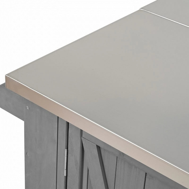 52.25 Outdoor Kitchen Island with Stainless Steel Top, Ample Storage Space, Towel and Spice Racks and a Bottle Opener