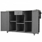 52.25 Outdoor Kitchen Island with Stainless Steel Top, Ample Storage Space, Towel and Spice Racks and a Bottle Opener