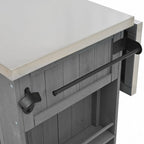 52.25 Outdoor Kitchen Island with Stainless Steel Top, Ample Storage Space, Towel and Spice Racks and a Bottle Opener