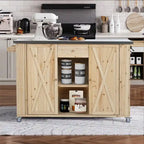 52.25 Outdoor Kitchen Island with Stainless Steel Top, Ample Storage Space, Towel and Spice Racks and a Bottle Opener