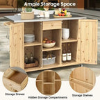 52.25 Outdoor Kitchen Island with Stainless Steel Top, Ample Storage Space, Towel and Spice Racks and a Bottle Opener