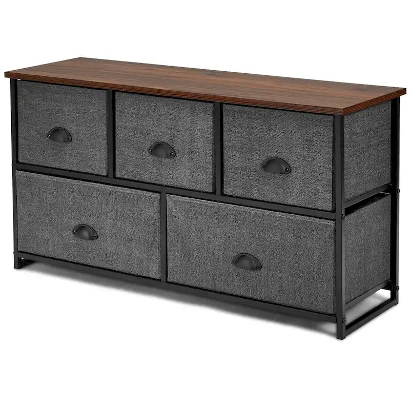 5 Drawers Dresser Storage Unit Side Table Display Organizer Dorm