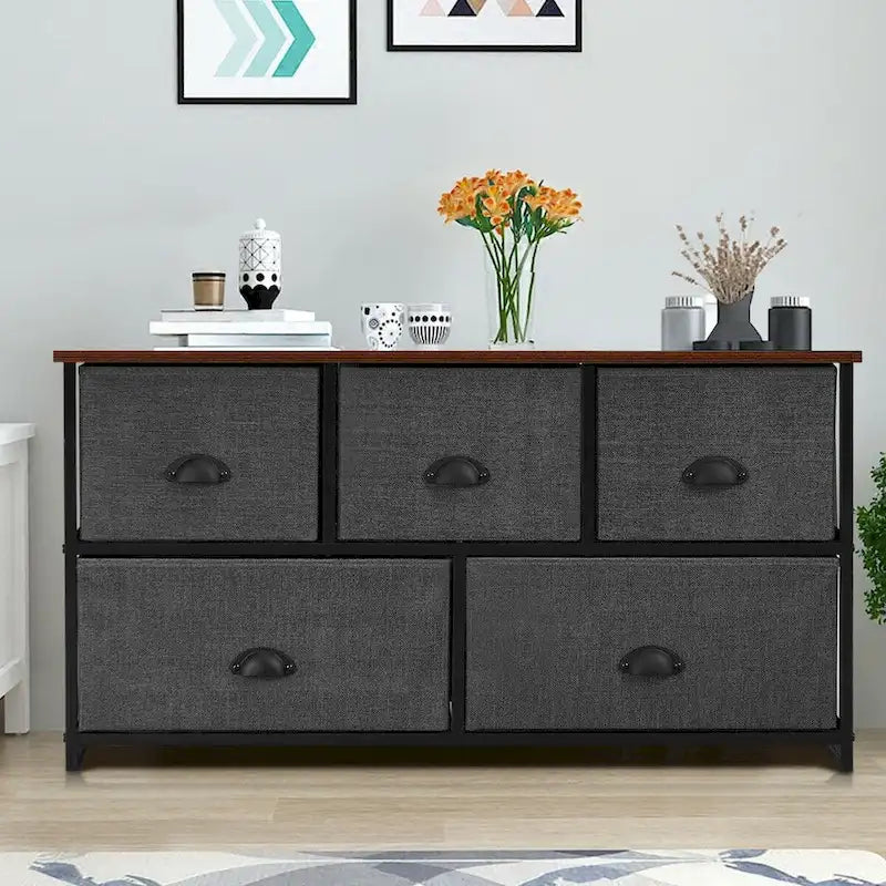 5 Drawers Dresser Storage Unit Side Table Display Organizer Dorm