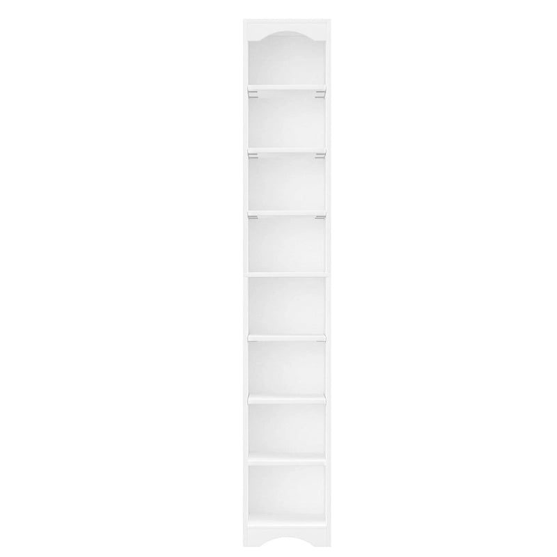 VECELO 70.9 Inches Tall Bathroom Narrow Linen Cabinet, 8 Tiers Solid Wood Freestanding Storage Cabinet