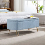 Faux Fur Entryway Bench Padded with Storage