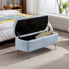Faux Fur Entryway Bench Padded with Storage