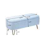 Faux Fur Entryway Bench Padded with Storage