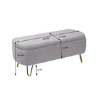 Faux Fur Entryway Bench Padded with Storage