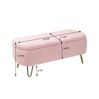 Faux Fur Entryway Bench Padded with Storage