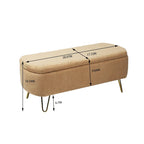 Faux Fur Entryway Bench Padded with Storage