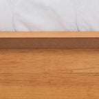 Mid-Century Modern Honey Oak Finished Wood Full Size Bed Frame