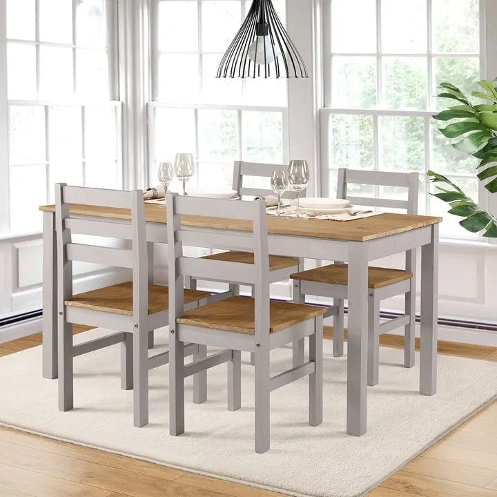 Solid Pine Wood Dining Table, 59 Inch