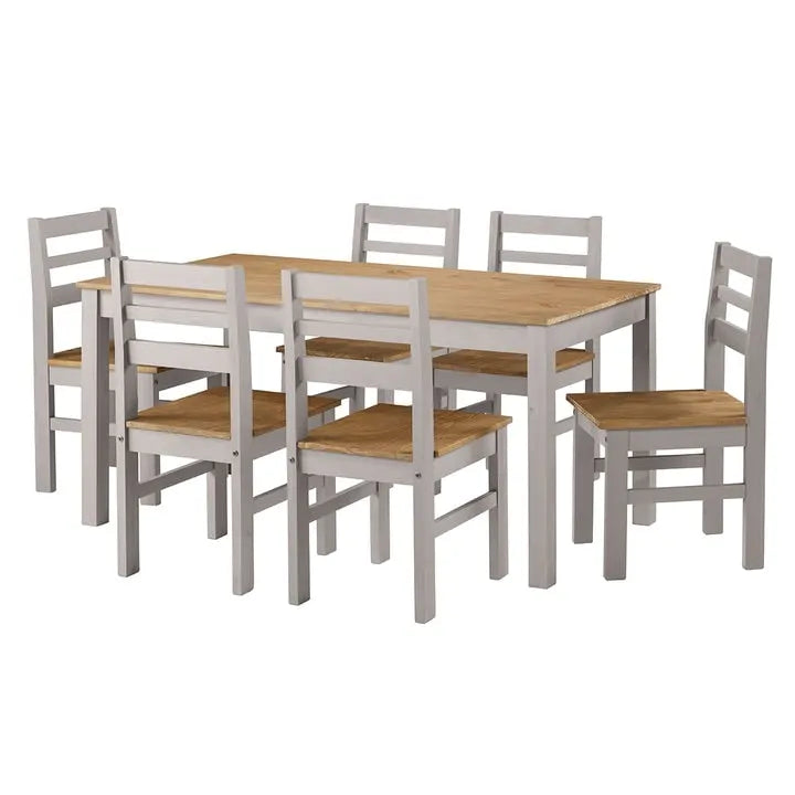 Solid Pine Wood Dining Table, 59 Inch