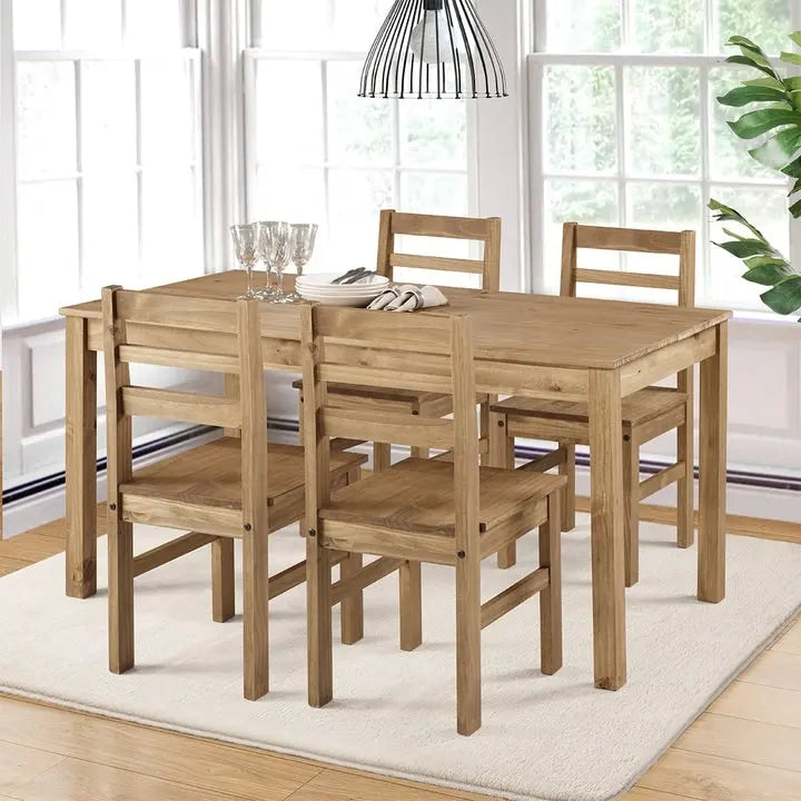 Solid Pine Wood Dining Table, 59 Inch