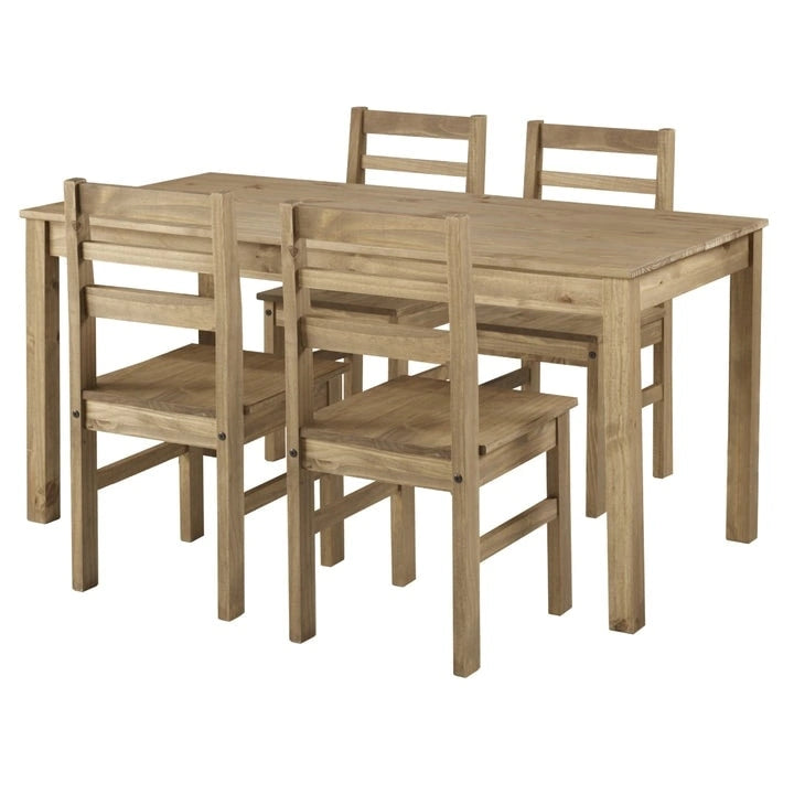 Solid Pine Wood Dining Table, 59 Inch