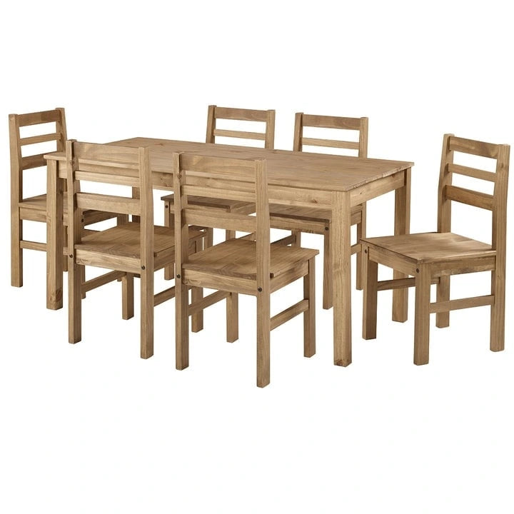 Solid Pine Wood Dining Table, 59 Inch