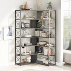 L-Shaped Corner 7-Tier Bookcase