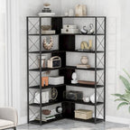 L-Shaped Corner 7-Tier Bookcase