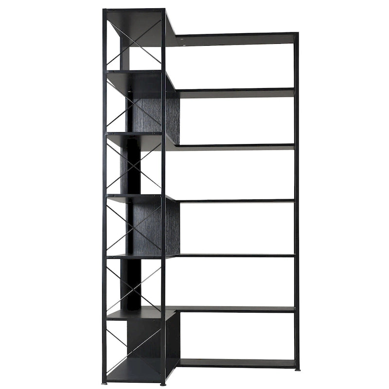 L-Shaped Corner 7-Tier Bookcase