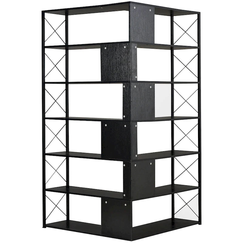 L-Shaped Corner 7-Tier Bookcase